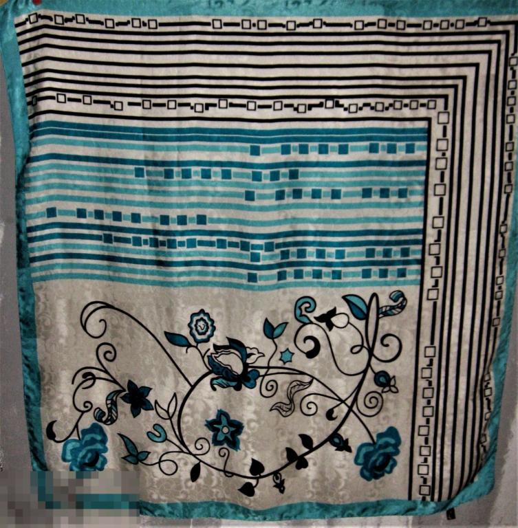 ПЛАТОК 100% ШЁЛК PURE SILK!!!!-КАЧЕСТВО!  ФАКТУРНЫЙ .MADE IN TURKEY KARACA 88*90 