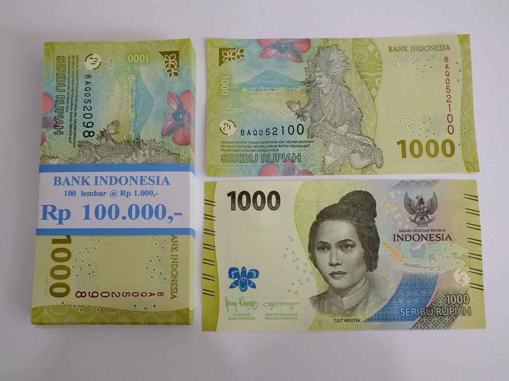 Купюра Банкнота Индонезия 1000 рупий 2022 год ПРЕСС UNC Ф104 ОПТ БАНКНОТ