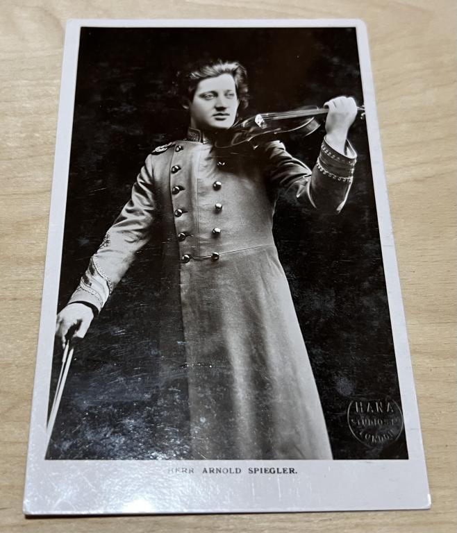 Фото Почтовая Карточка Открытка Музыка Herr ARNOLD SPIEGLER  Арнольд Шпиглер Австрия Еврей Скрипач