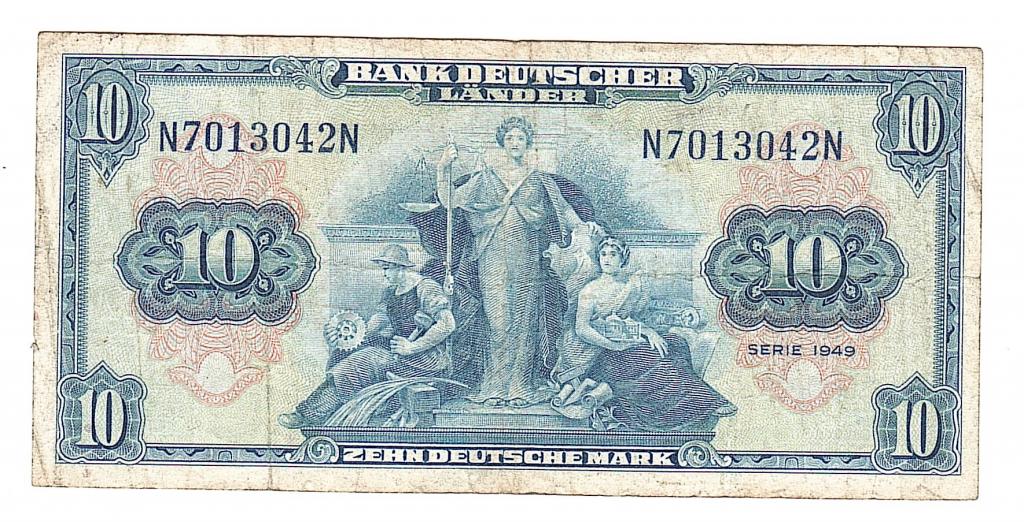 Германия 10 марок 1949 американский выпуск