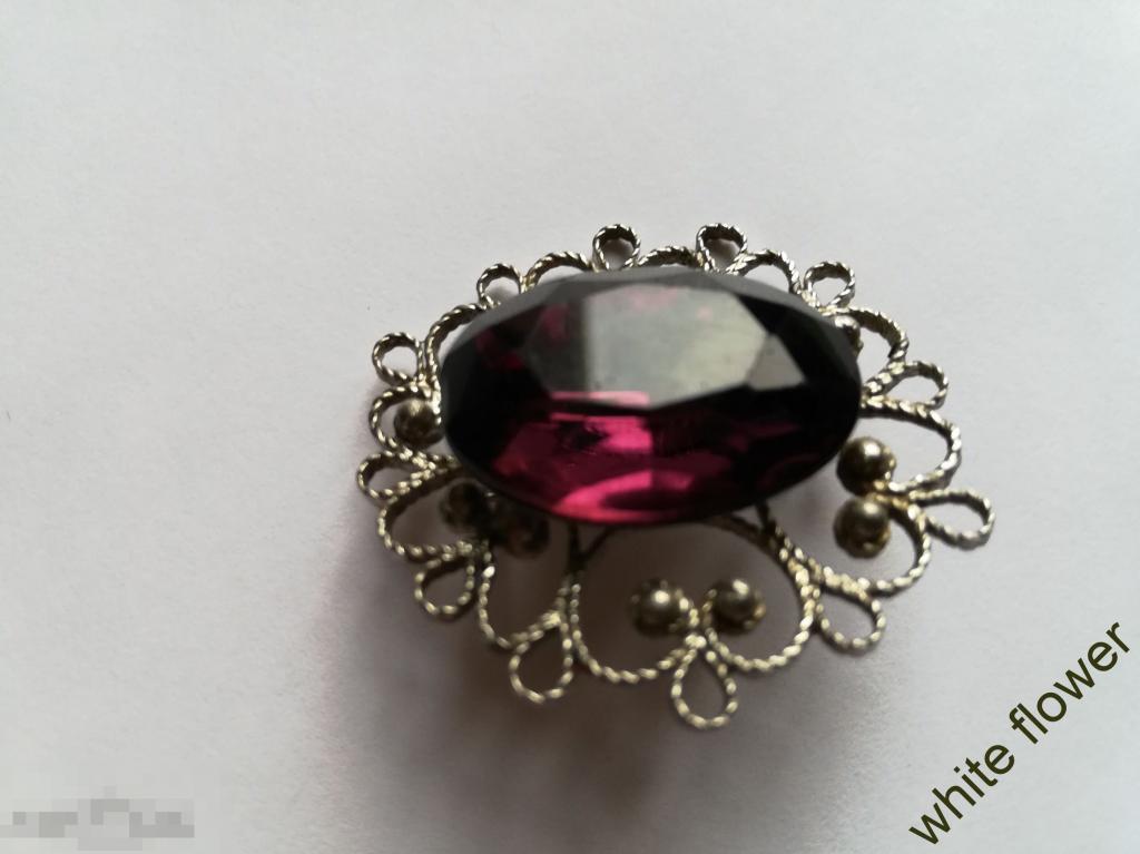 БРОШЬ ФИЛИГРАНЬ СКАНЬ ЗЕРНЬ "АМЕТИСТ"