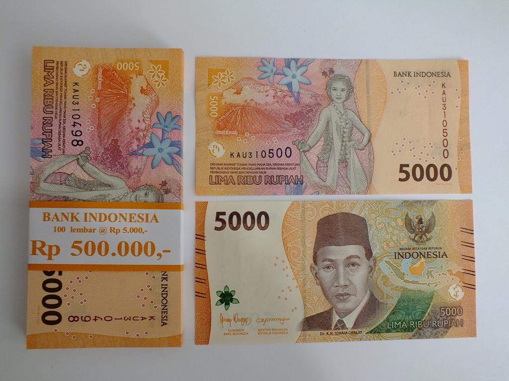 5000 рупий. Индонезийская рупия 2022.
