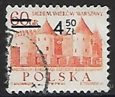 Польша. 1972. 700 лет Варшаве. Надпечатка тип I. Гашение.