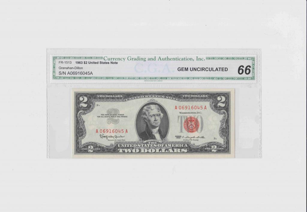 2 доллара 1963 г СGA 66