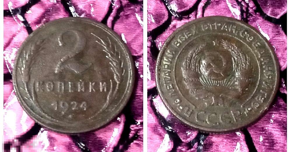 1924. 2 копейки.(15) ГЛАДКИЙ ГУРТ.