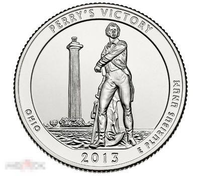 МОНЕТА 25 ЦЕНТОВ 2013 «МЕЖДУНАРОДНЫЙ МЕМОРИАЛ МИРА» США, двор Р.