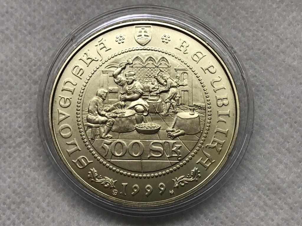 Словакия 500 крон 1999 Серебро 500 лет Первому Талеру UNC