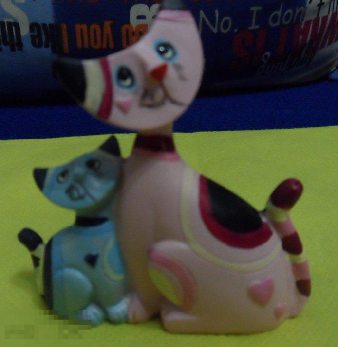 Фигурка  "КОШКИ" парочка. Керамика Индонезии.