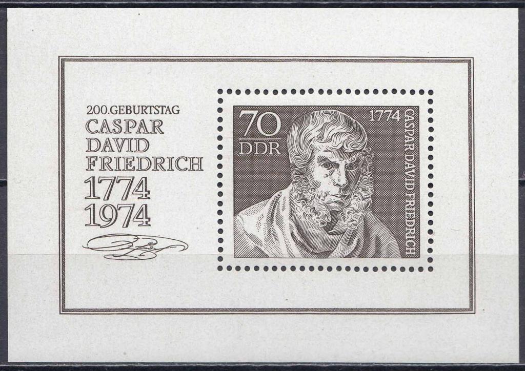 ГДР, 1974, Художники, Фридрих, блок