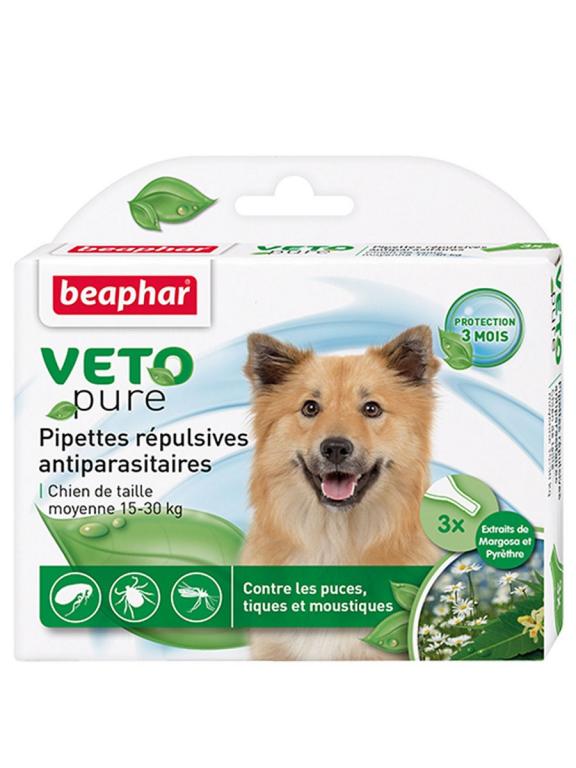 Биокапли VETO pure от паразитов для собак средних пород (15-30кг) 3 ...