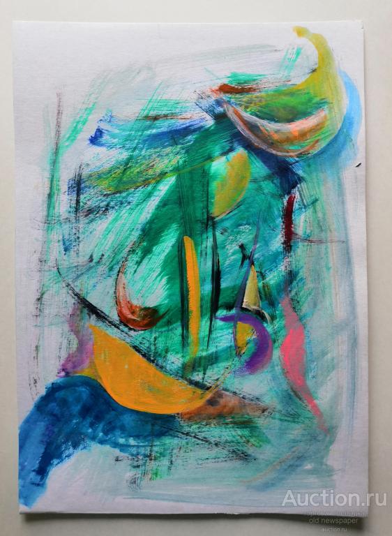 Картина. *Прогулка на яхте*.  Акрил на плотной бумаге, размер 25 на 35  см,