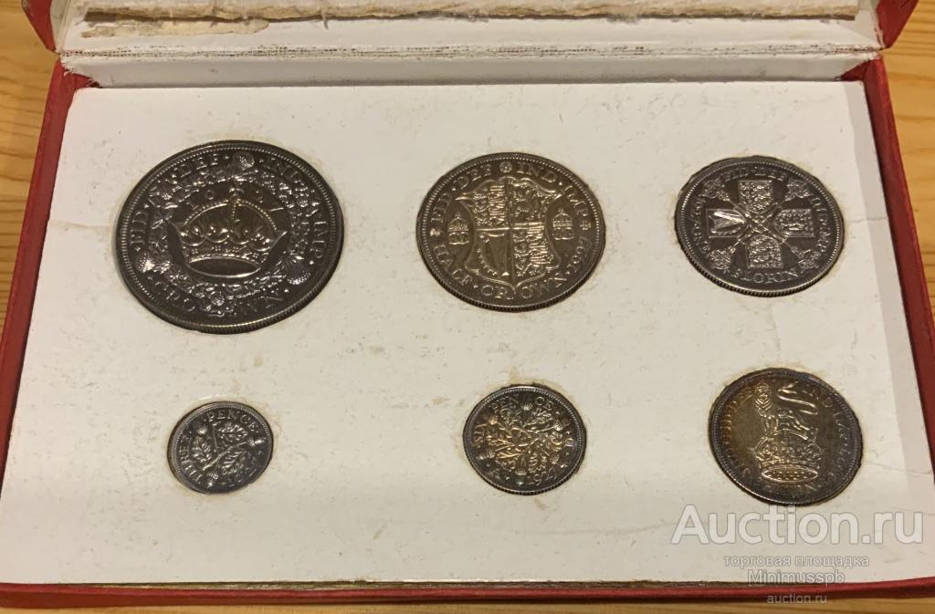 ПРУФ СЕТ 1927 ВЕЛИКОБРИТАНИЯ 6 МОНЕТ В ОРИГИНАЛЬНОЙ КОРОБКЕ СЕРЕБРО