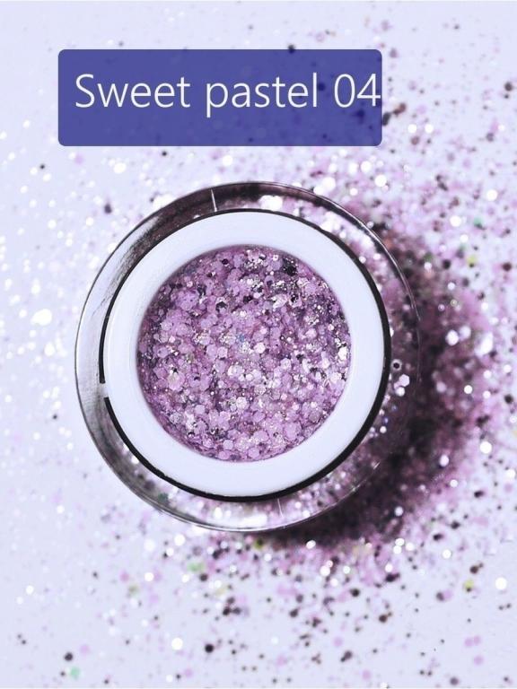 Глиттер-гель Sweet Pastel, 10 мл для ногтей и маникюра с блестками ...