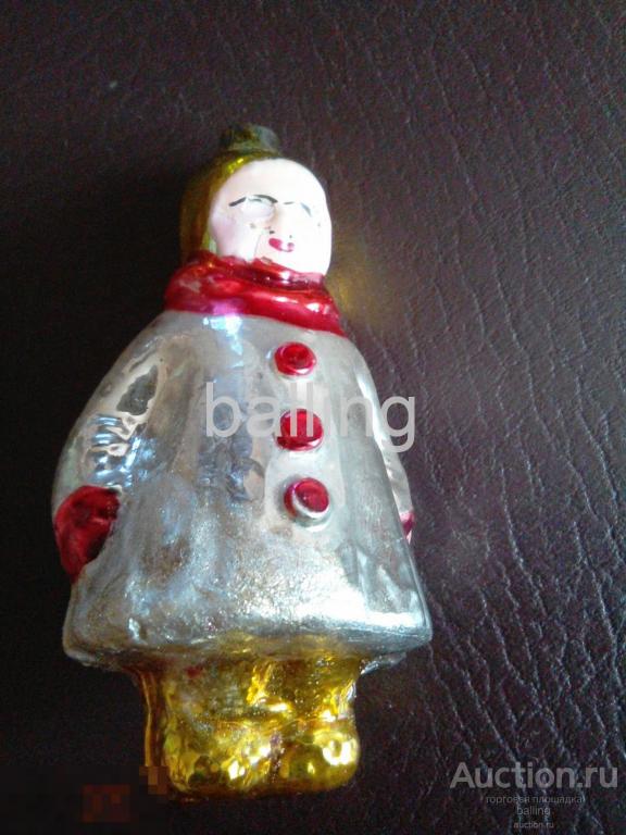 Елочная игрушка девочка в шарфе СССР