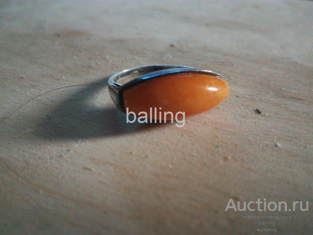 кольцо серебро 875 звезда янтарь 