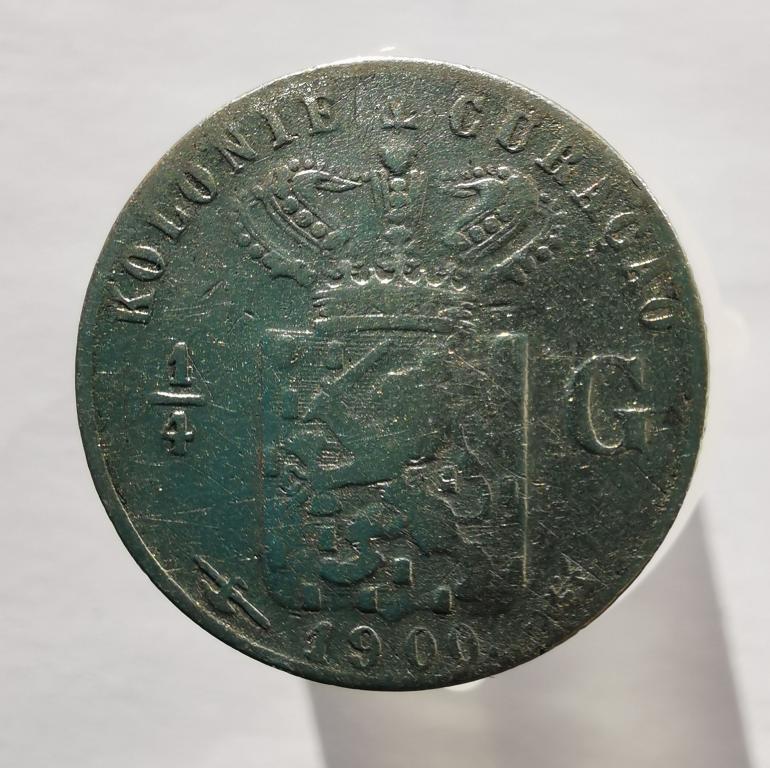 Кюрасао 1/4 гульдена 1900 один год-тип серебро