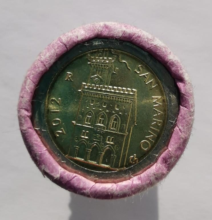 Сан-Марино 2 евро 2012 регулярный выпуск UNC из ролла