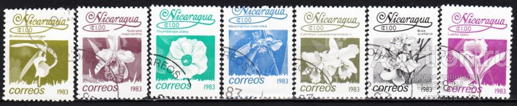 Никарагуа 1983 цветы Mi2354,2358,2361,2363,2364,2366,2369
