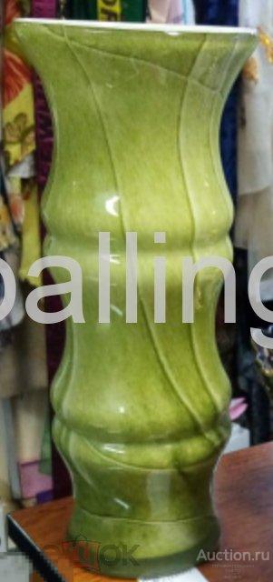 Ваза для цветов,  зеленое стекло 