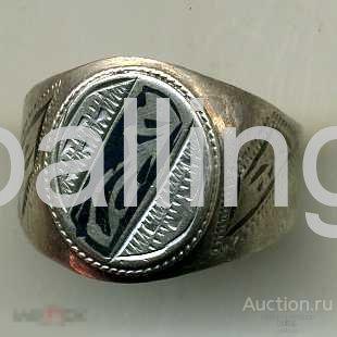 кольцо печатка серебро 916 пр звезда чернь