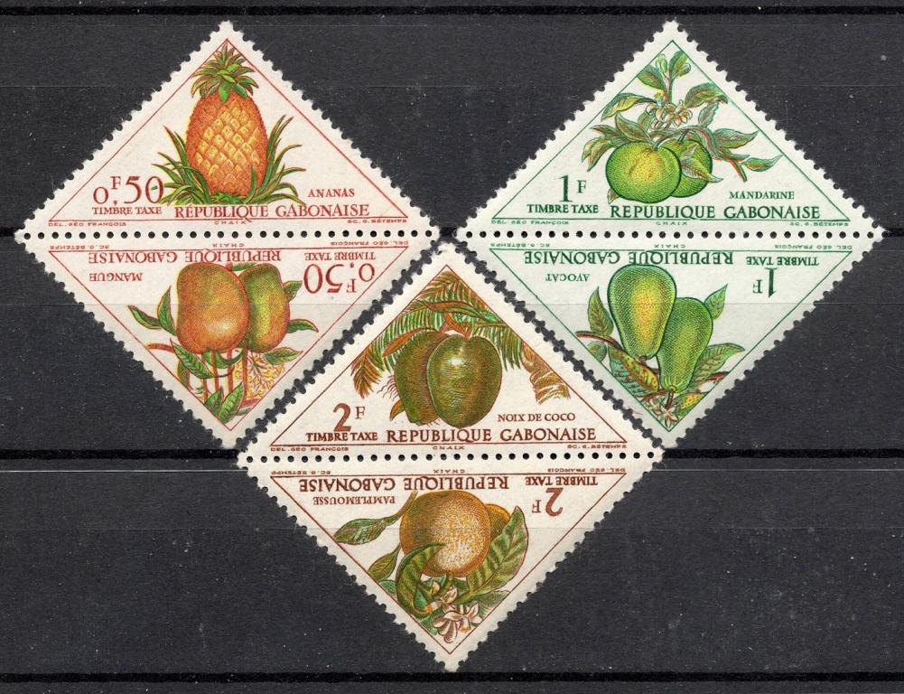 ❤1962 Габон Сцепка Тет-беш Mi 34-39 ЛЮКС MNH OG