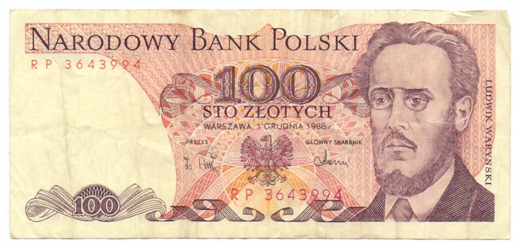 100 злотых 1988 RP 3643994