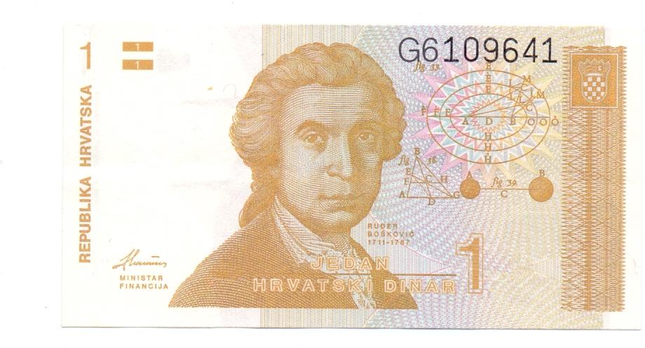 1 динар 1991 G 6109641 Хорватия пресс