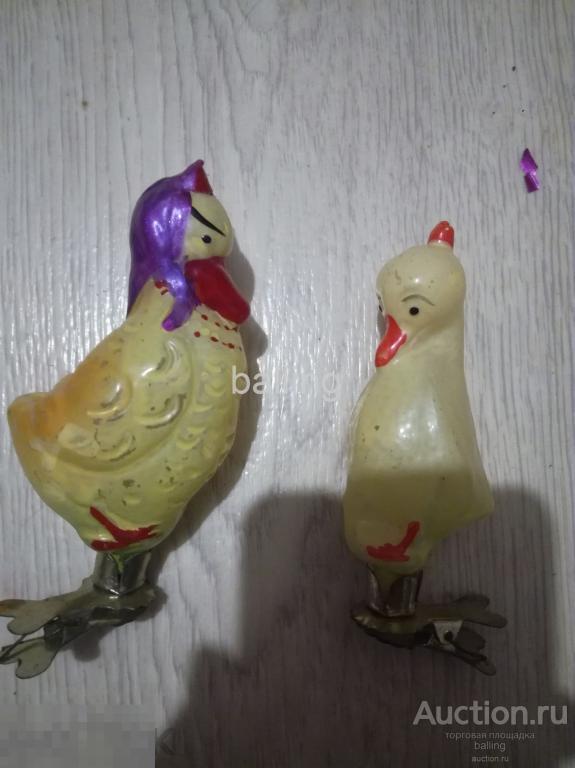 Елочная игрушка набор утка с утёнком Состояние СССР сказка 