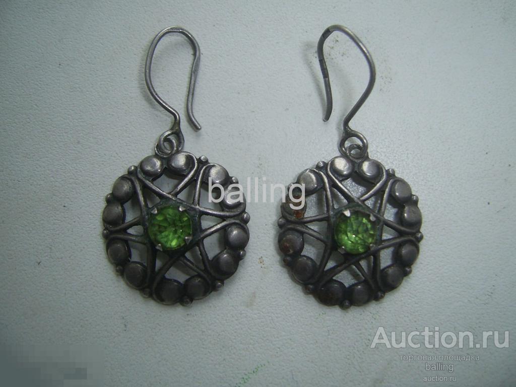 серьги    серебро 875 пр звезда 