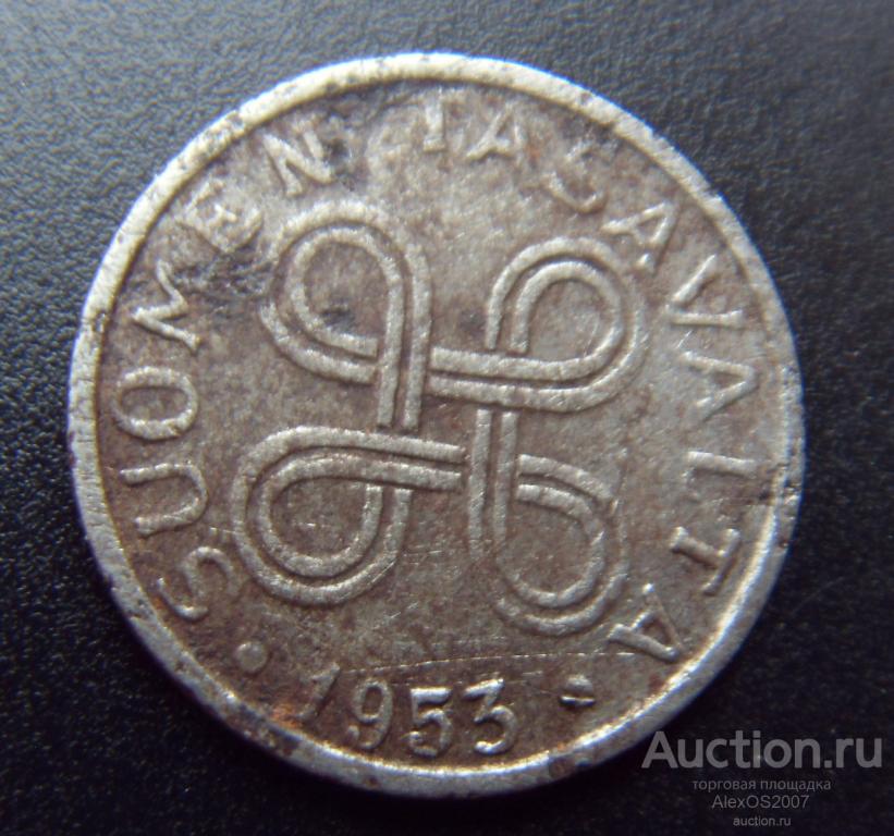 Финляндия 1 марка 1953 г. КМ# 36. Железо