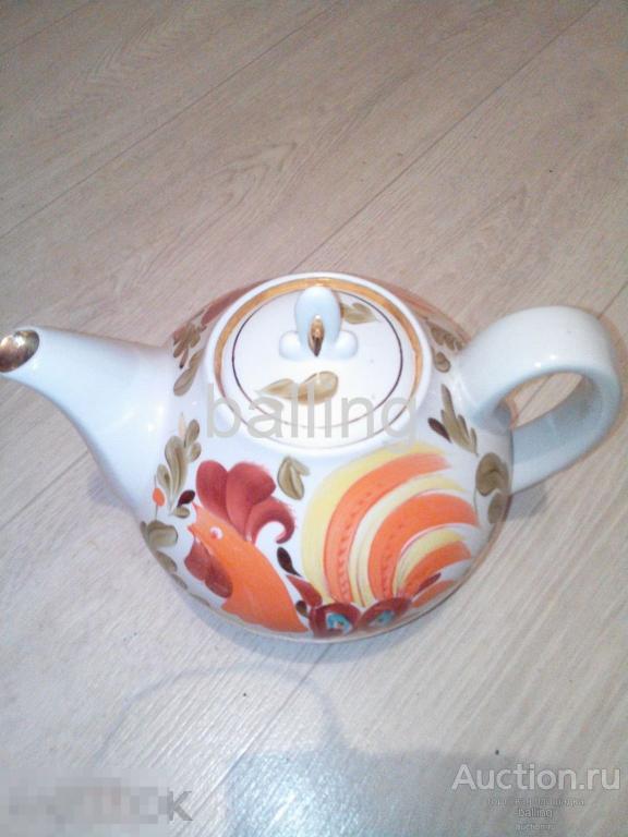 чайник  фарфор петух ссср 