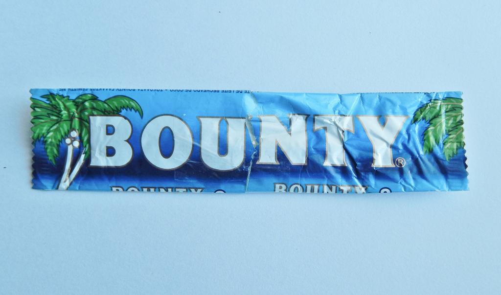 ЭТИКЕТКА ОТ ШОКОЛАДА Bounty Баунти 1993