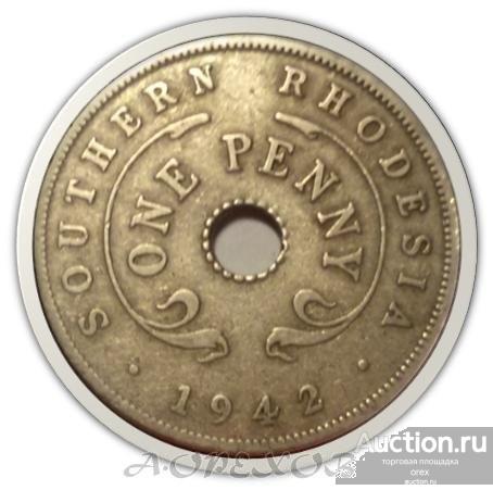 1 пенни 1942 Южная Родезия (холдер)