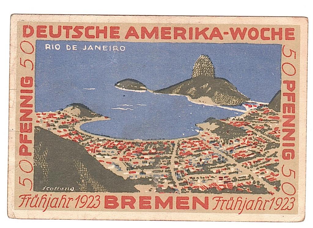 Германия нотгельд Бремен 50 пфеннигов 1923 неделя Немецкой Америки