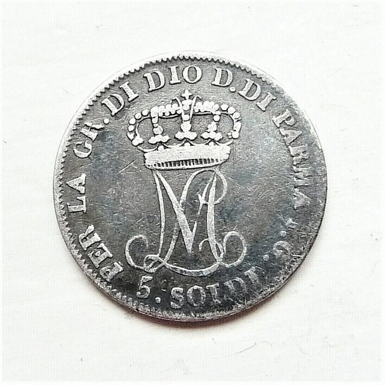 Италия-Парма- ITALY - PARMA AND PIACENZA 5 Soldi Marie-Louise 1815 Milan-3