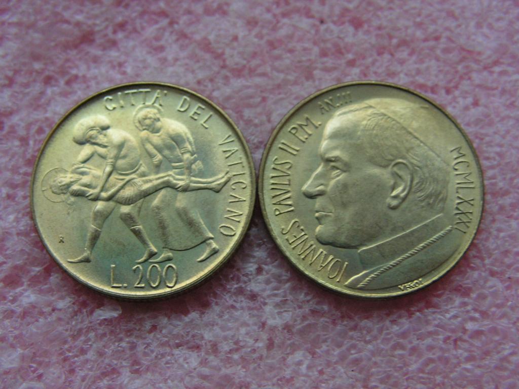 Ватикан 200 лир 1981 ANNO III unc