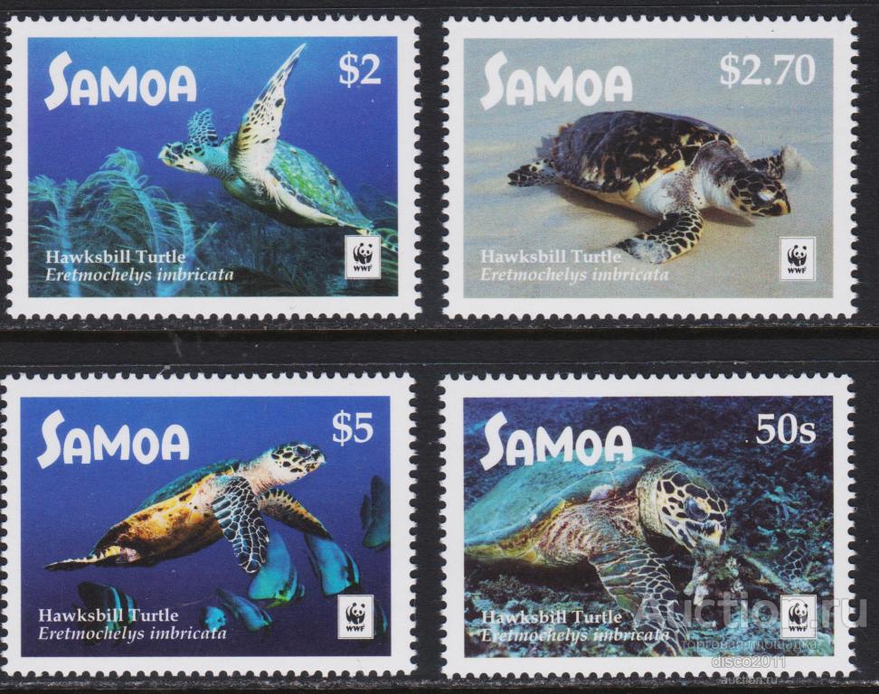 Самоа 2016 Черепахи Морские животные Морская фауна моря 4м**