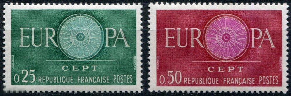 Франция 1960 Mi 1318-19 Европа СЕПТ EUROPA-CEPT п.с. ** 