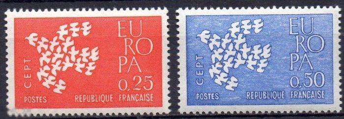 Франция 1961 Mi 1363-4 Европа EUROPA-CEPT п.с. ** 