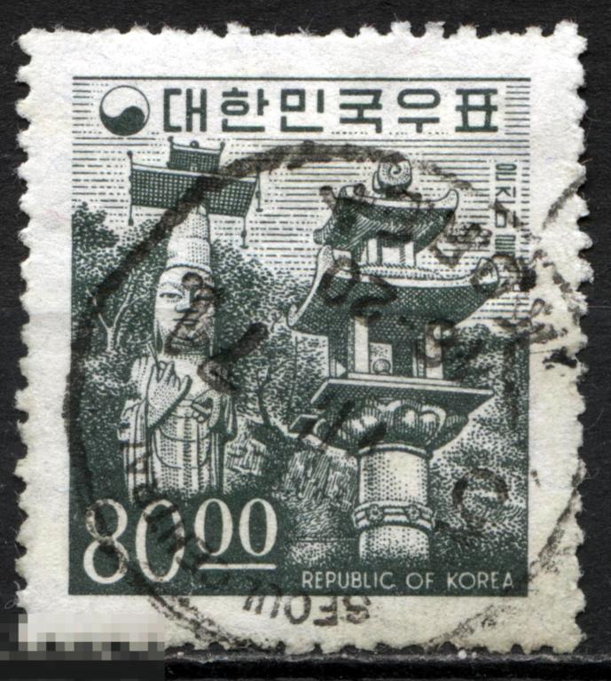 Южная Корея 1966-1967 Mi 548 храм Будда гашеная 