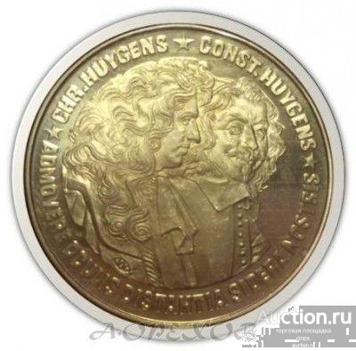 2 1/2 экю 1989 Нидерланды. Константин и Кристиан Гюйгенс (холдер)