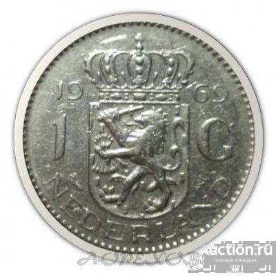 1 гульден 1969 Нидерланды. Рыбка (холдер)