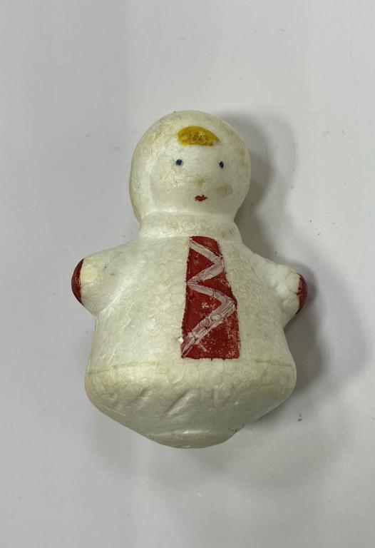 Новогодняя елочная игрушка Снегурочка пенопласт 8,5 см СССР