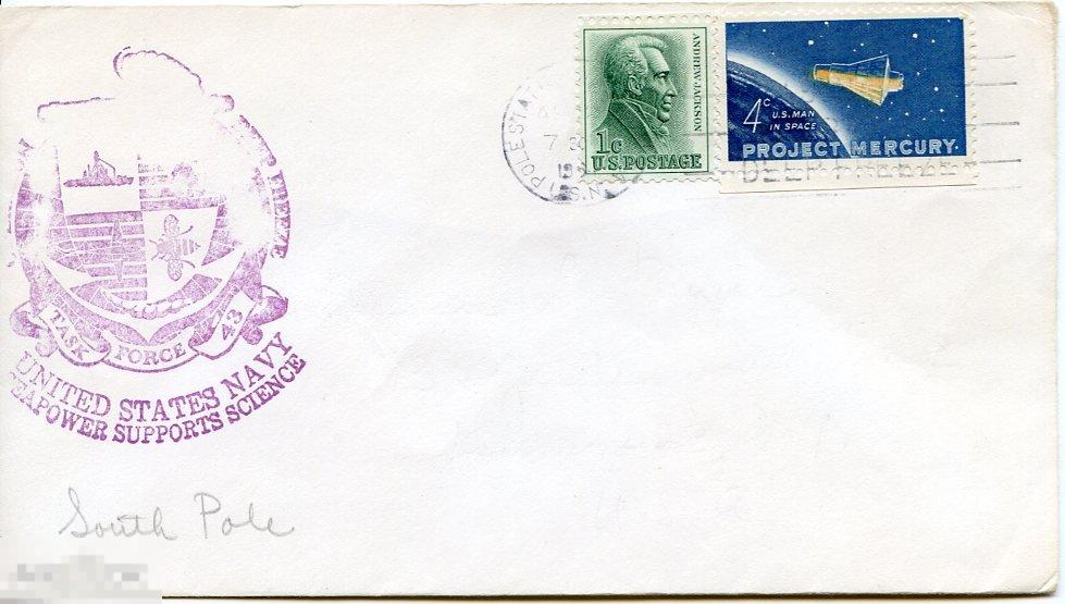 1956-58 Антарктика ВМФ США Операция Deep Freeze конверт 