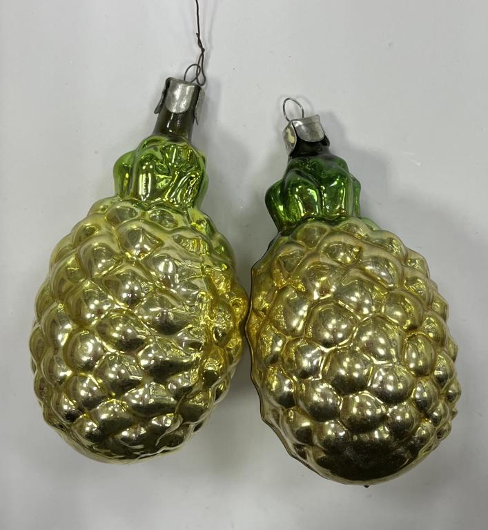 Новогодняя елочная игрушка Ананас 11,5 см СССР