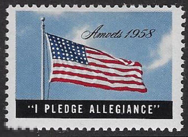 США 1958 непочтовая благотворительная в пользу ветеранов милитария флаг Amvets ** 