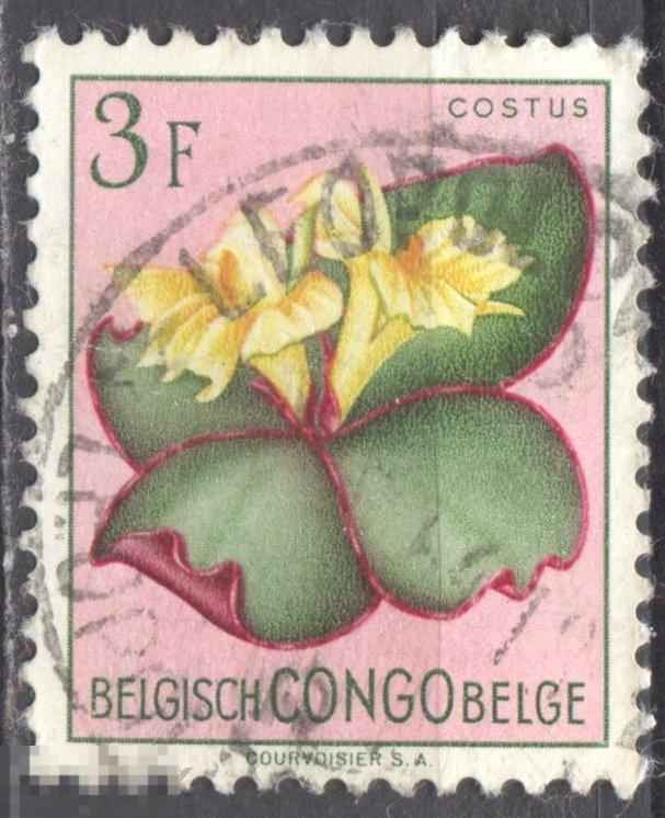 Бельгийское Конго колонии 1952 цветы флора 1м гашеная 