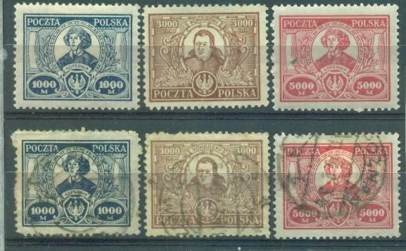 Польша 1923 г. серия Коперник и Конарский  негашеная* и гашеная