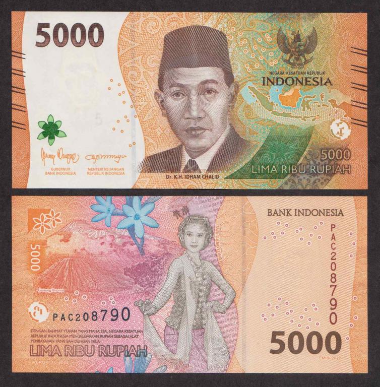 Индонезия 5000 Рупий 2022 new UNC (ПРЕСС)