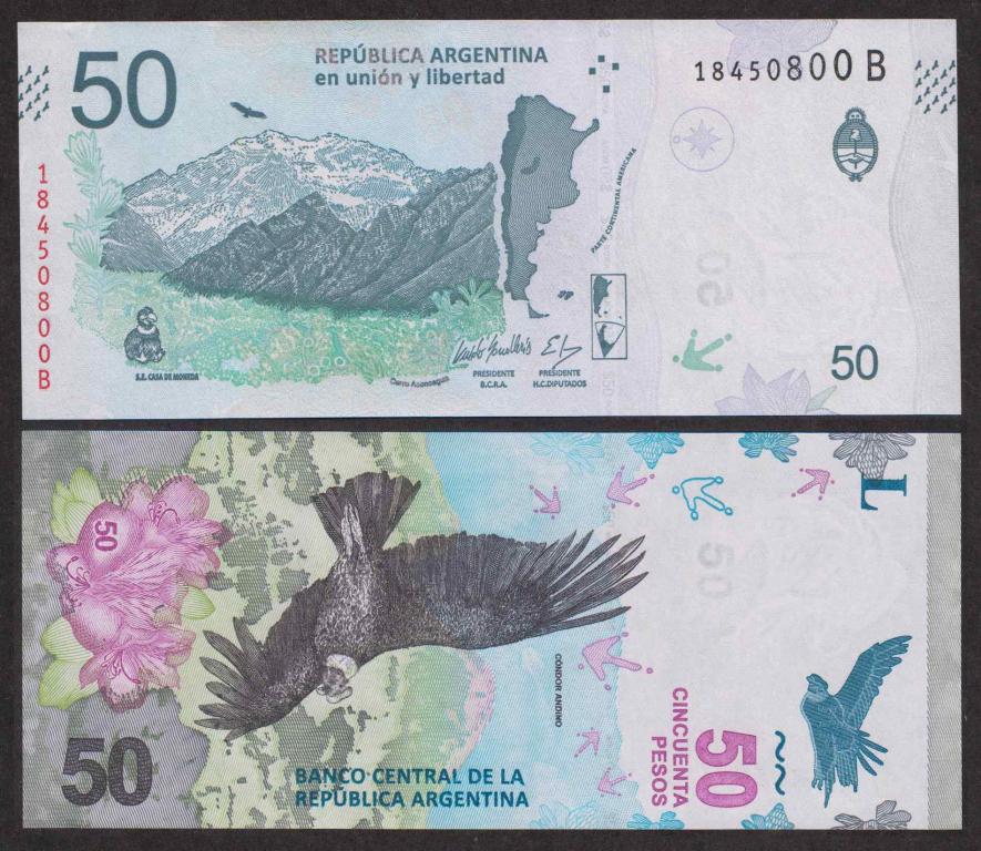 Аргентина 50 Песо 2018 new UNC (ПРЕСС)